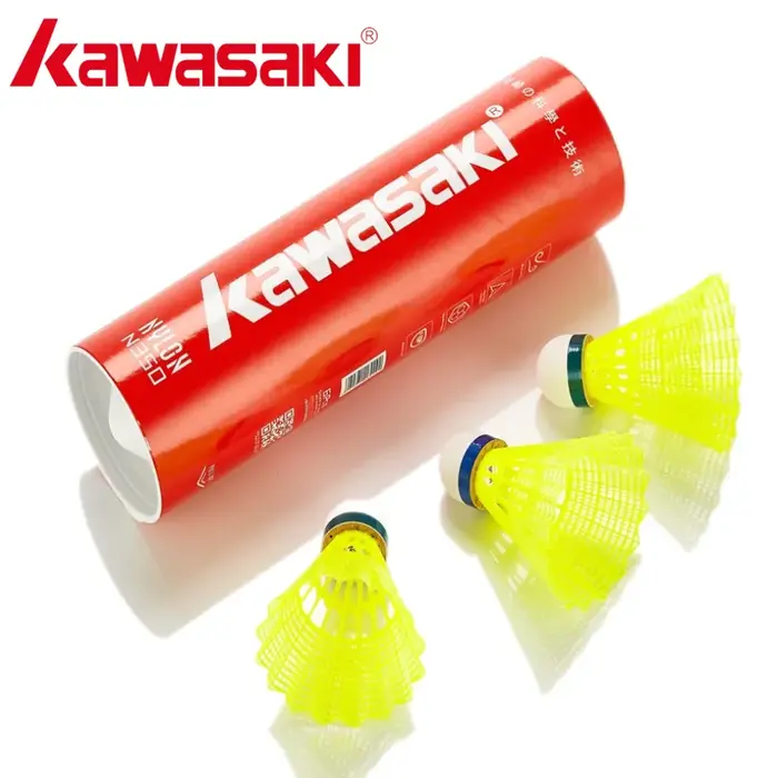 Kawasaki – balle en Nylon N350 pour l'entraînement, 6 pièces, volant en plastique pour Badminton, oi