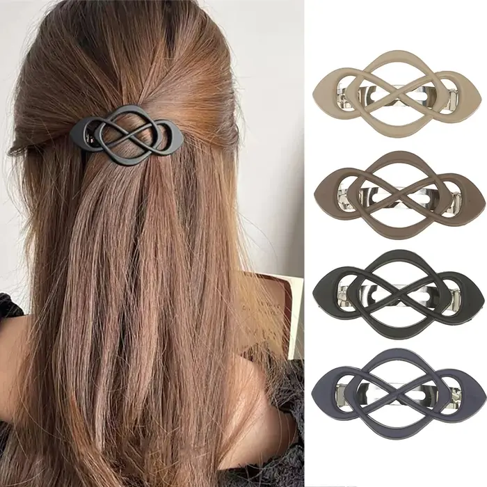 Pince à cheveux de couleur unie, griffes ajourées pour femmes, pince à l'arrière de la tête, accesso