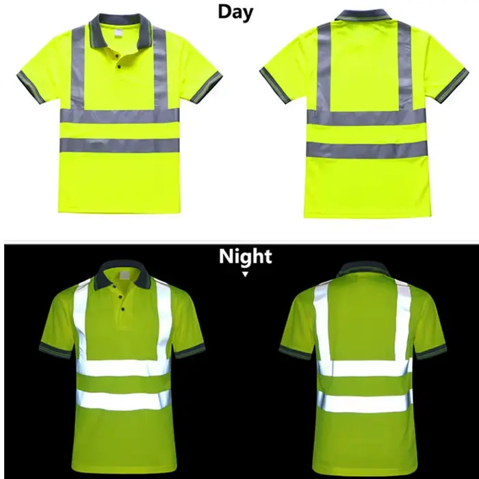 T-shirt Respirant à Manches Courtes pour Hommes, Chemises de Travail de Nuit, Vêtements de Travaux de Coulée, Haute Visibilité, Séchage Rapide, Activités Physiques Intenses