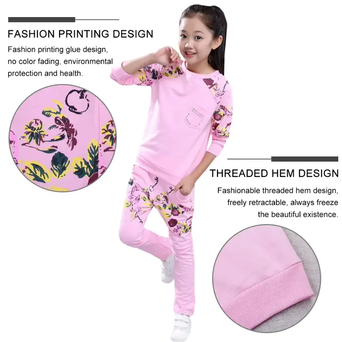 Survêtements pour enfants veste à manches longues pantalon de survêtement ensemble de tenue en coton combinaisons de jogging pour adolescents occasions sportives et quotidiennes