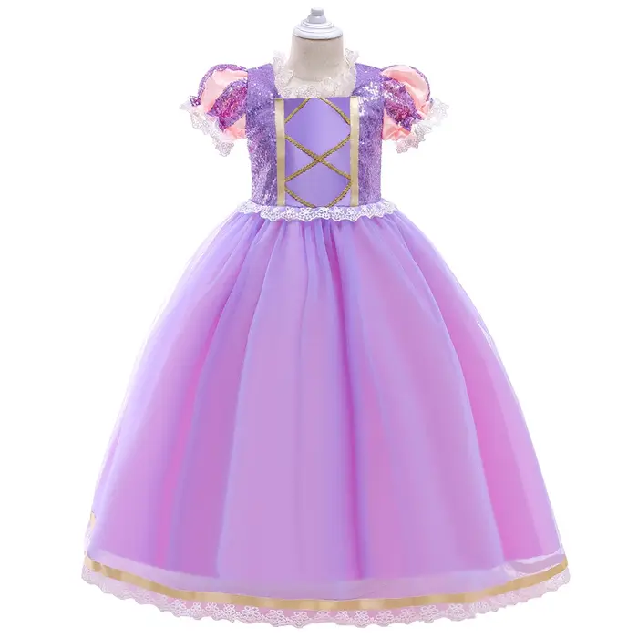 Raiponce Cosplay Costume d'Halloween pour Bol, Vêtements de Carnaval pour Enfants, Robe de Princesse
