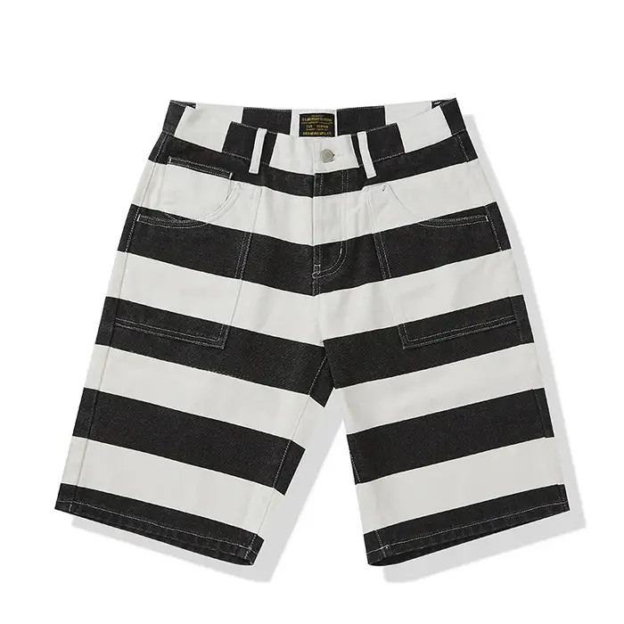 Short d'Été en Coton à Rayures pour Homme, Vêtement Classique Vintage, Décontracté, Droit, Taille Mo
