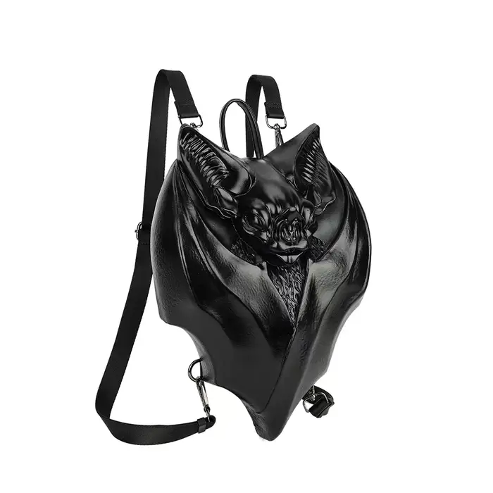Sac à dos gothique noir en forme de chauve-souris pour fille, sac à main d'halloween, sacs de haute 