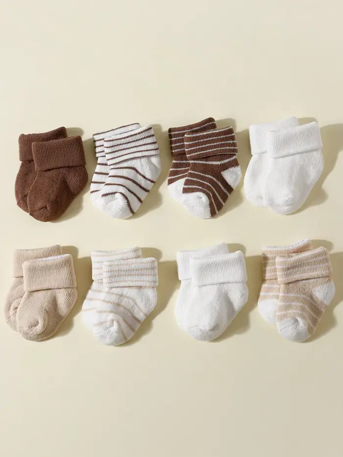 4 paires de chaussettes pour bébé de 0 à 12 mois, chaussettes souples antidérapantes pour garçons et