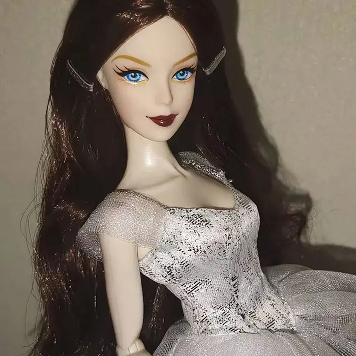 Tête de poupée dame 30cm avec gros cheveux bouclés ondulés, accessoires de déguisement, jouets de br