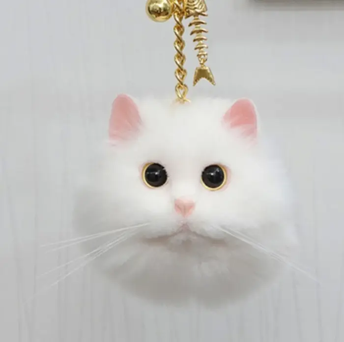 Haute qualité simulation peluche chat mignon téléphone portable boucle sac boucle voiture porte-clés