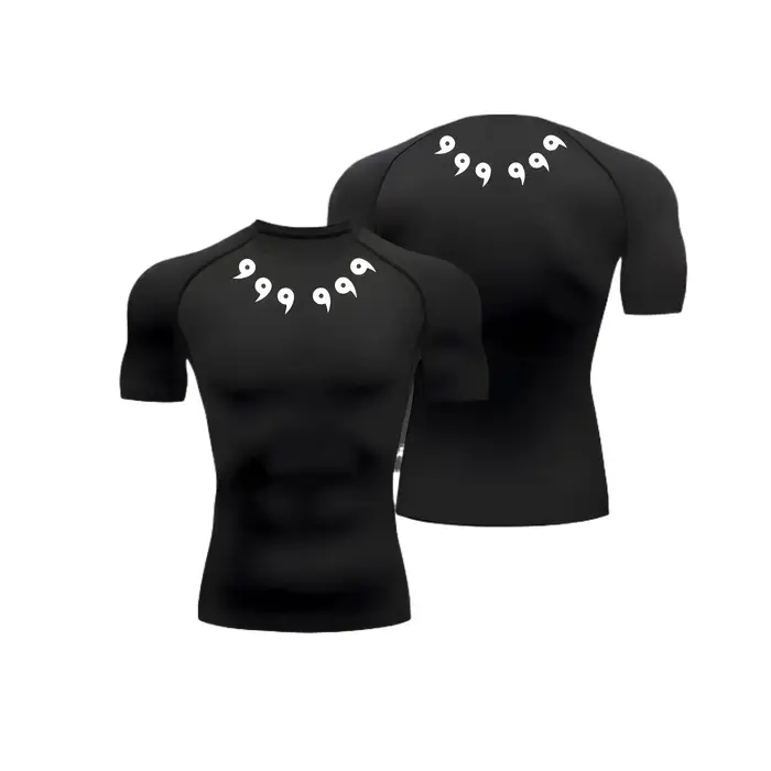 Chemise de Compression Anime pour hommes, imprimé d'été, manches courtes, protection contre les érup