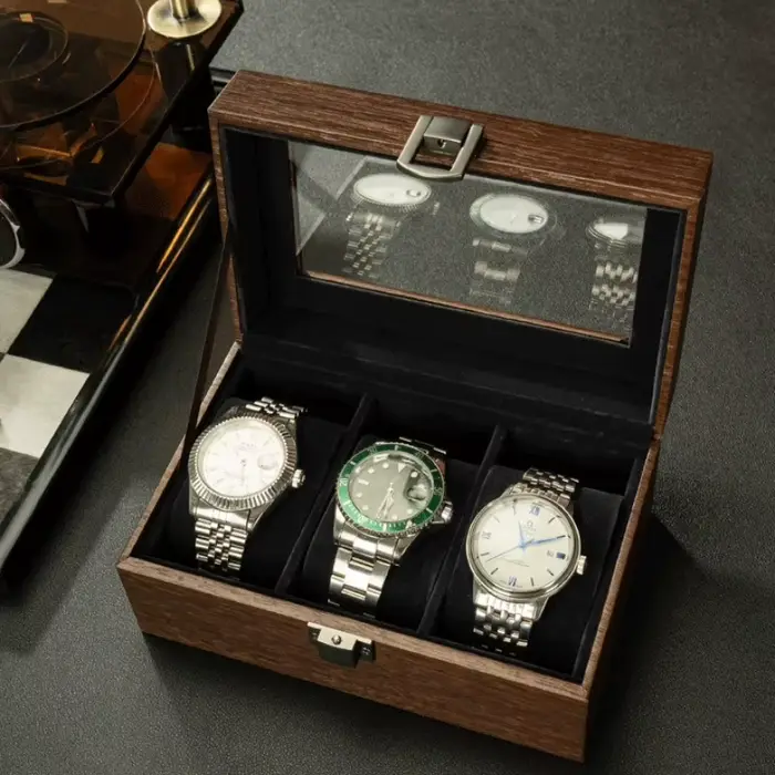 Boîte de rangement de montres en bois de luxe vintage pour hommes organisation accessoire de chambre cadeau occasion spéciale