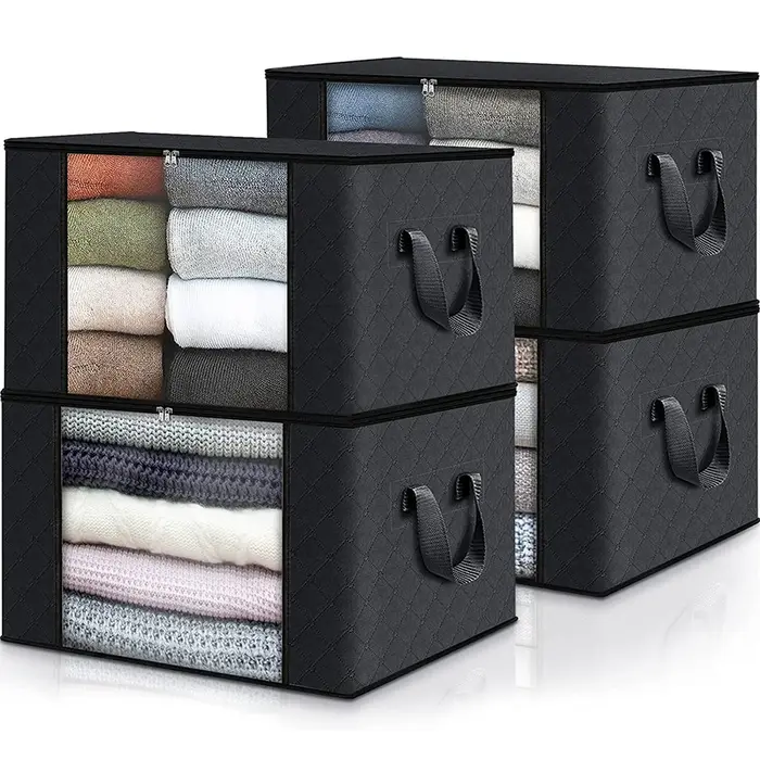 Sac de rangement pour vêtements de grande capacité, conteneurs de rangement pour couvertures pliable