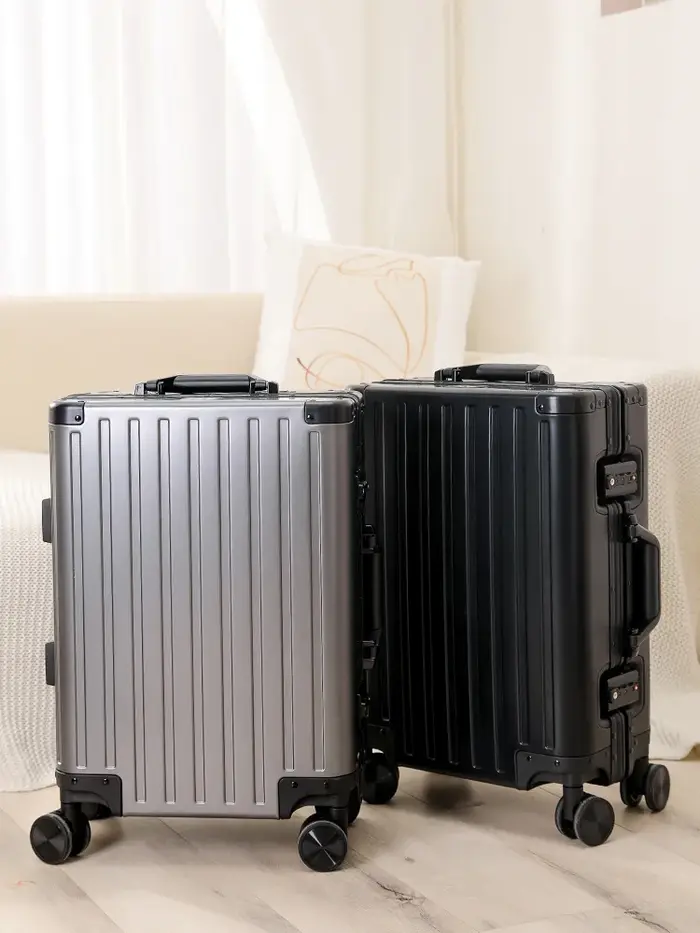 Valise en alliage d'aluminium et de magnésium pour hommes et femmes, étui à roulettes expressément e