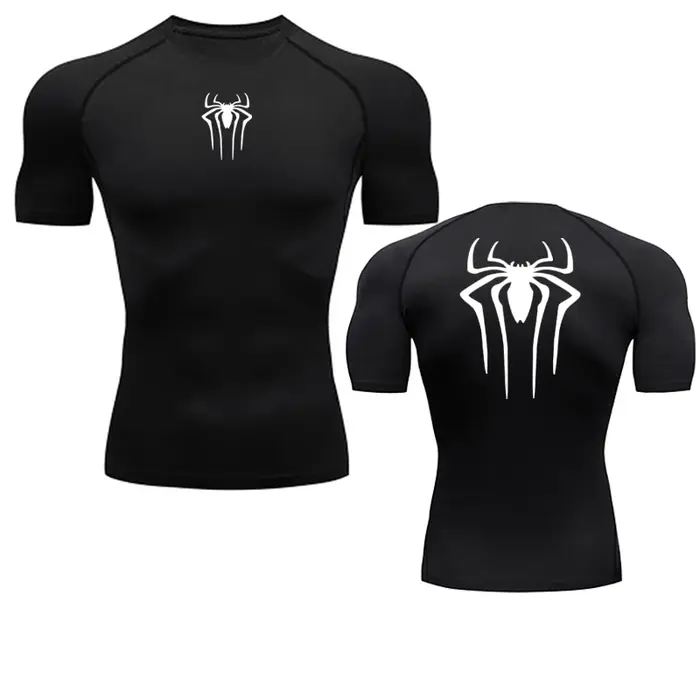 T-shirt de compression MMA pour hommes - Séchage rapide, musculaire, fitness, course et entraînement