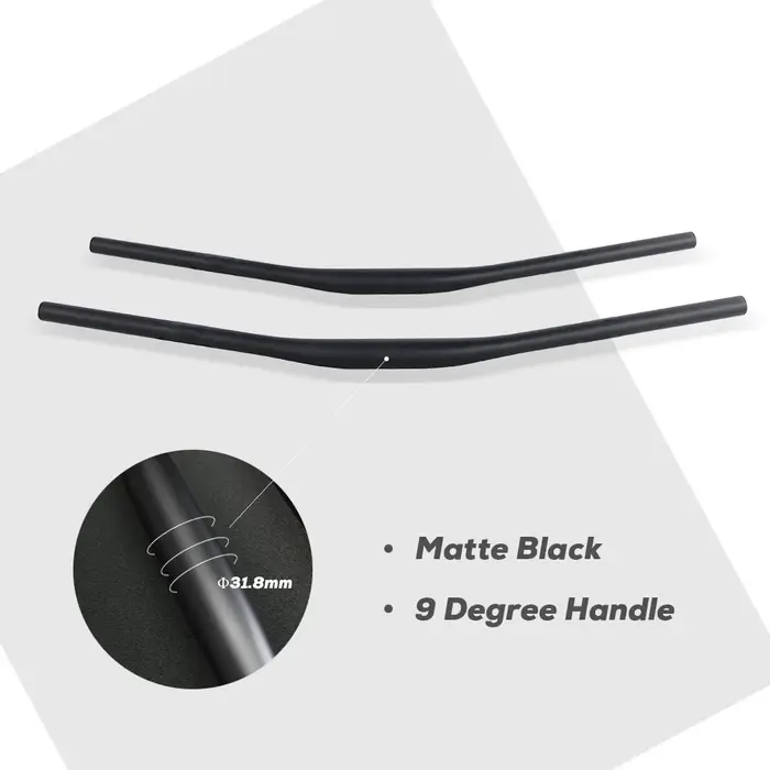 Guidon de vélo entièrement en fibre de carbone à 9 degrés, guidon de course tout-terrain XC, diamètr