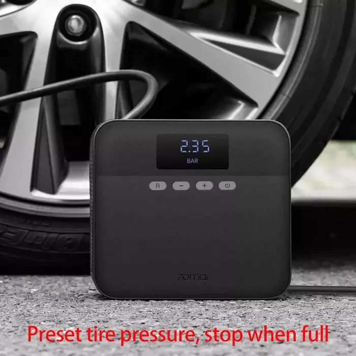 70mai-Compresseur d'air portable, pompe à air pour pneus de voiture, DC 12V, pression des pneus prér