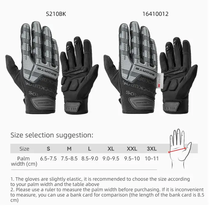 Gants de cyclisme hiver ROCKBROS tactiques protection SBR coussin gel antichoc respirant doigt complet vélo moto sorties hivernales confort sécurité
