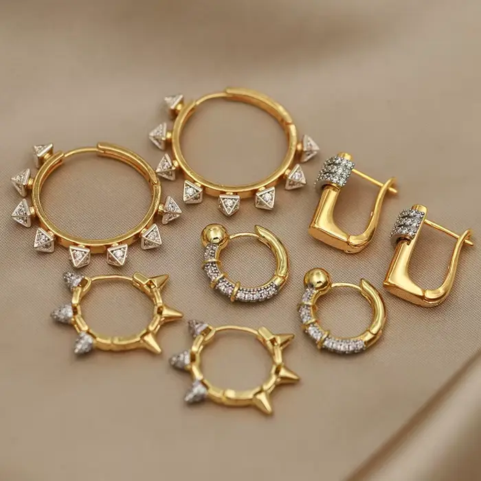 Boucles d'oreilles géométriques en cristal pour femmes, nouveau Design de vue, marque de mode, bijou
