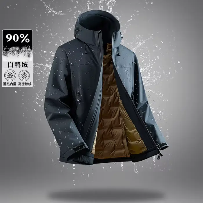 90% duvet de canard blanc hommes imperméable coupe-vent chaud doudoune 2025 veste d'hiver décontract