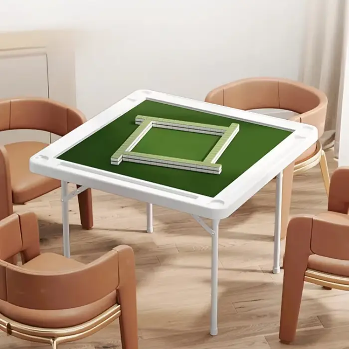 Table de Mahjong pliante avec pieds en acier, petite table explorez ecs manuelle, tables carrées, ex