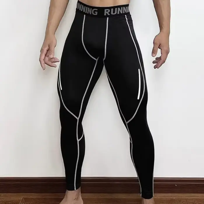 Pantalons de Compression serrés pour hommes, vêtements de Sport à séchage rapide, collants de course