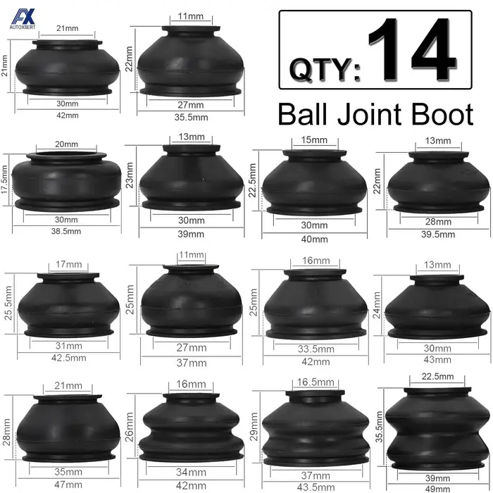 14x Multipack universel voiture Suspension direction rotule en caoutchouc anti-poussière botte couve
