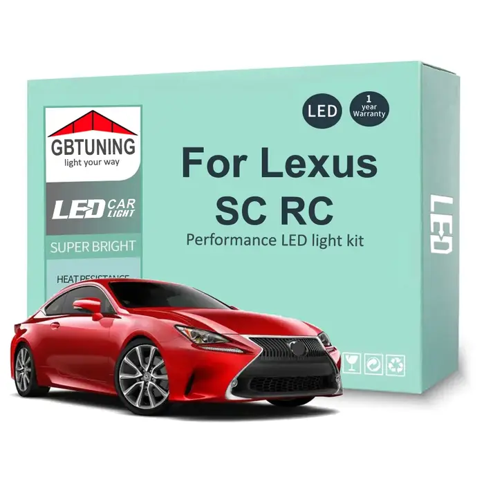Kit d'ampoules intérieures LED pour Lexus SC RC SC300 SC400 SC430 RC300 RC300h RC350 RC200t 1991-201