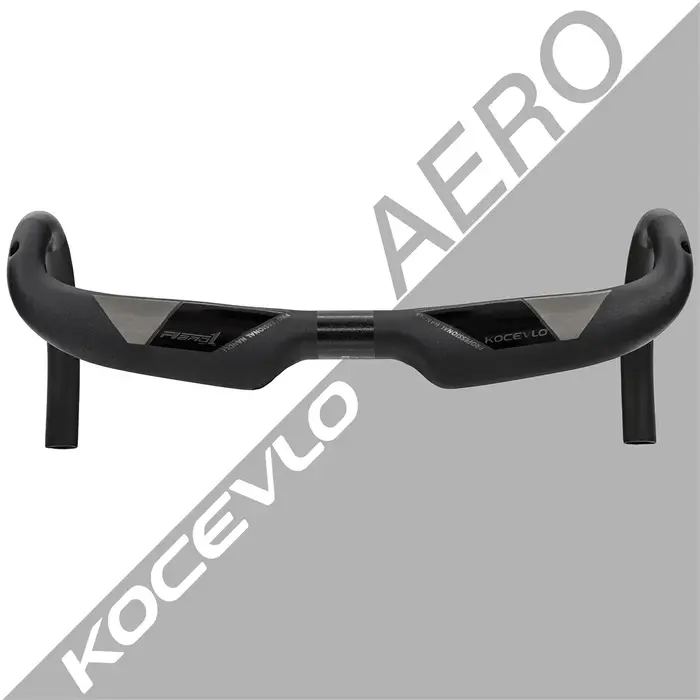 Guidon vélo fibre carbone KOCEVLO - Réduit résistance aérodynamique - Barre pliée renforcée routage intérieur 380-440mm