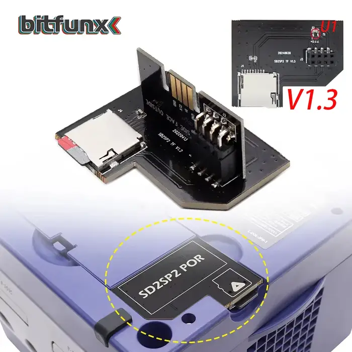 BitFunx – adaptateur de carte MicroSD TF SD2SP2 POR pour Nintendo Gamecube NGC NTSC, Port série 2-or