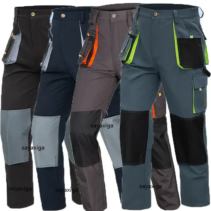 Combinaison de protection du travail de construction pour hommes avec plusieurs poches pour professionnel du bâtiment occasions spéciales durable résistant à l'usure pantalon cargo