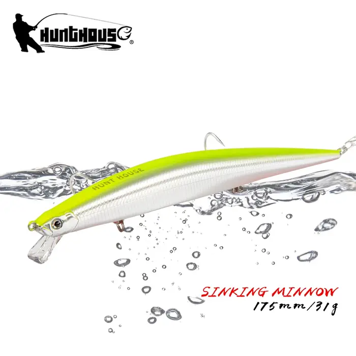 Hunthouse Tide vairon Flyer leurre de pêche 175mm 31g longue coulée coulant appât dur Pesca Jerkbait