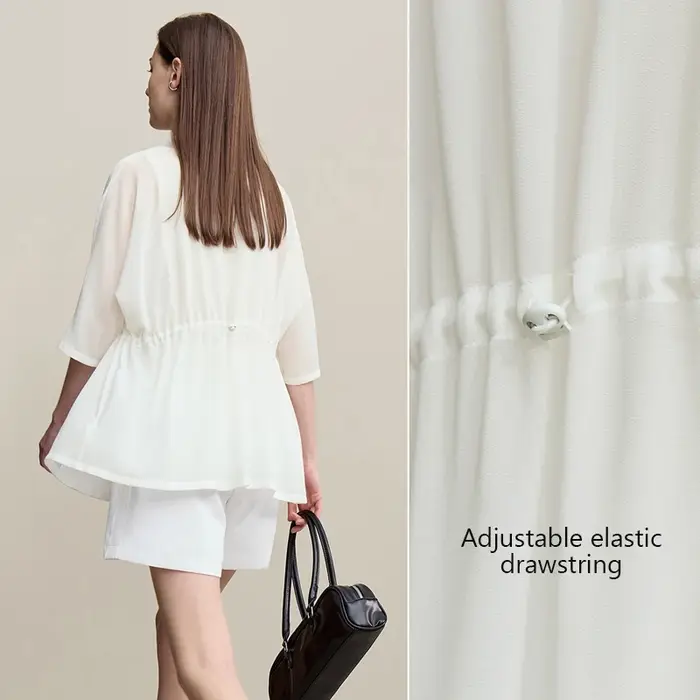 Blazer Amii pour femme – Nouvelle collection été 2026 – Veste légère en mousseline à revers cranté e