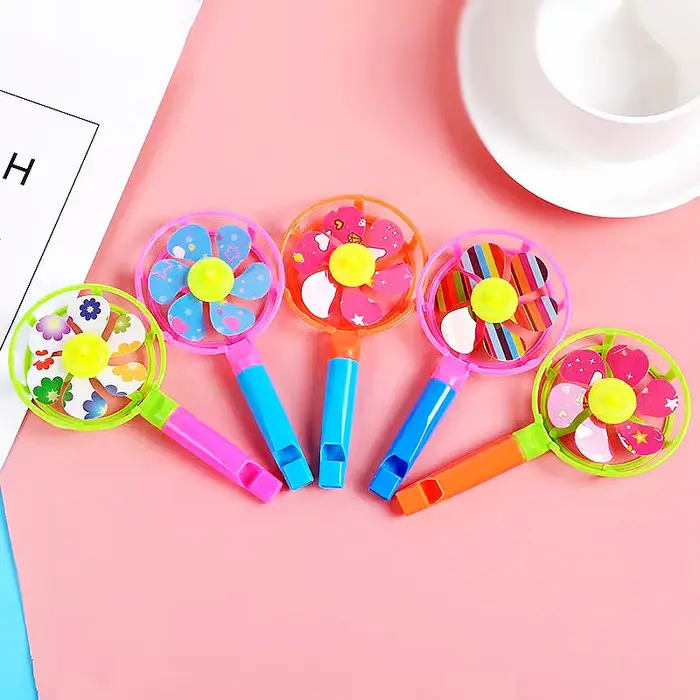 Sifflet de couleur en plastique 6.5x12.5cm, 12 pièces, jeu de molette, cadeaux de fête d'anniversair