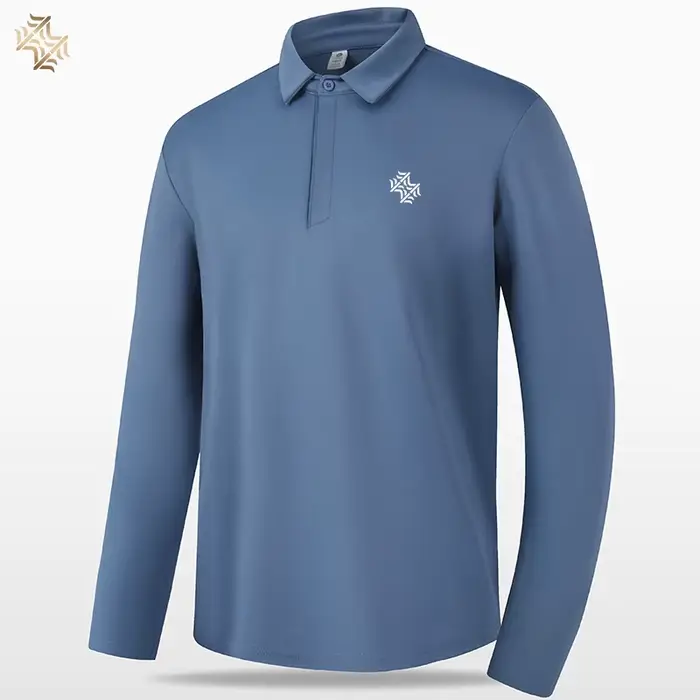 SBWL-Polo respirant à manches longues pour homme, chemise de base sportive, course à pied, golf éque