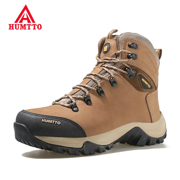 HUMTTO – bottes de randonnée en cuir imperméables pour hommes, chaussures de sécurité d'extérieur, b