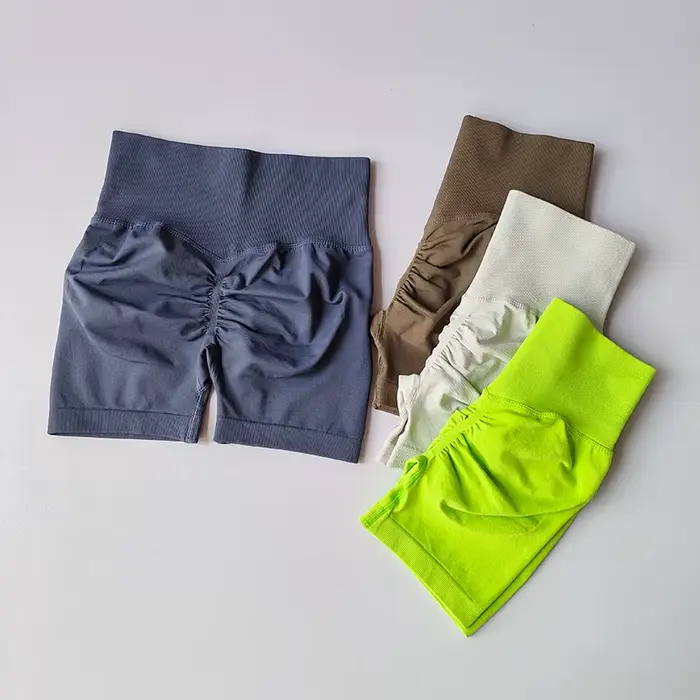 Short sport levage hanches pour femmes - Taille haute amincissant course séchage rapide