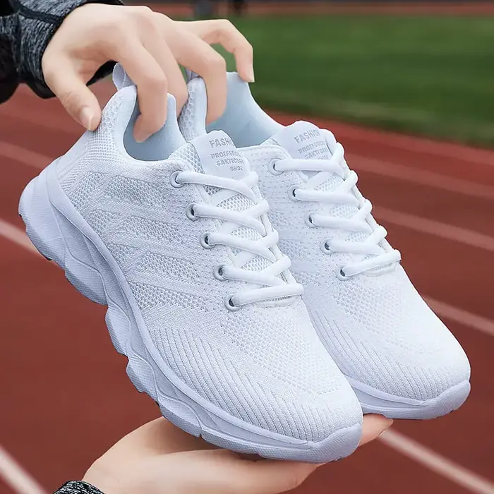 Baskets décontractées pour femmes maille blanche mode 2024 sportives élégantes pour promenade shopping balade occasions spéciales