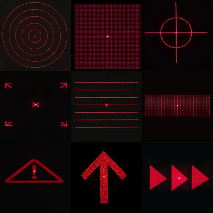 Lentille d'éléments optiques diffractifs DOE, grille DG, motif de lumière laser, effet d'éclairage é