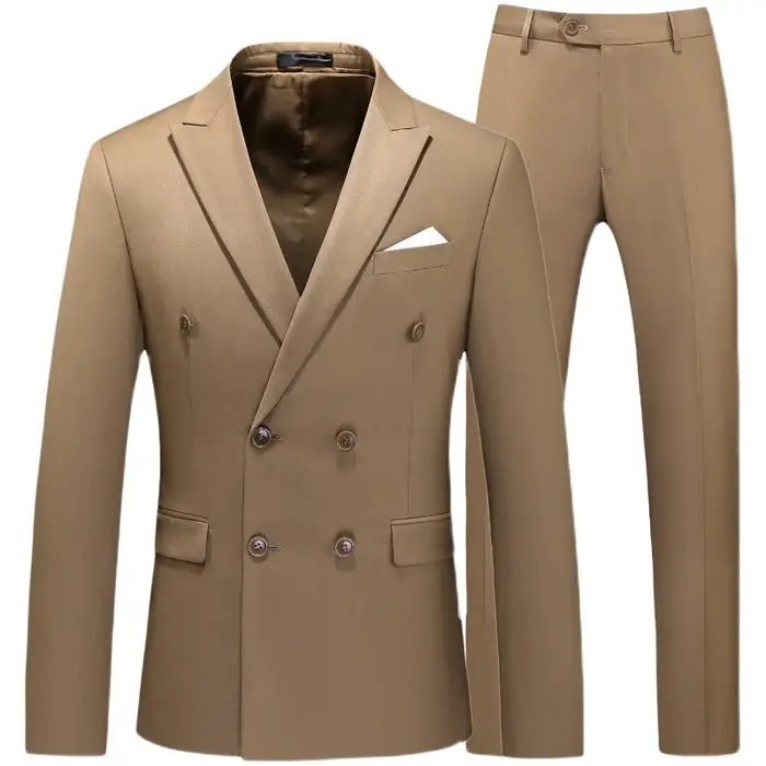 Costume de smoking de Style britannique pour hommes, costume de cérémonie à Double boutonnage, vêtem