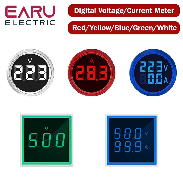 Voltmètre numérique LED 22MM AC 20-500V 0-100A, ammètre, feux de signalisation 220V, compteur de cou