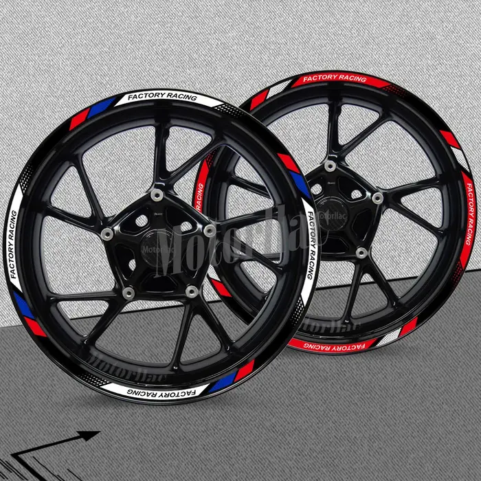 Autocollant réfléchissant pour roue de moto, 10/12/17/18 pouces, accessoires de moyeu à rayures de j