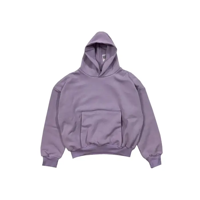Violet KANYE YZY Double couche solide à capuche hommes femmes haute qualité tissu lourd pull à capuc