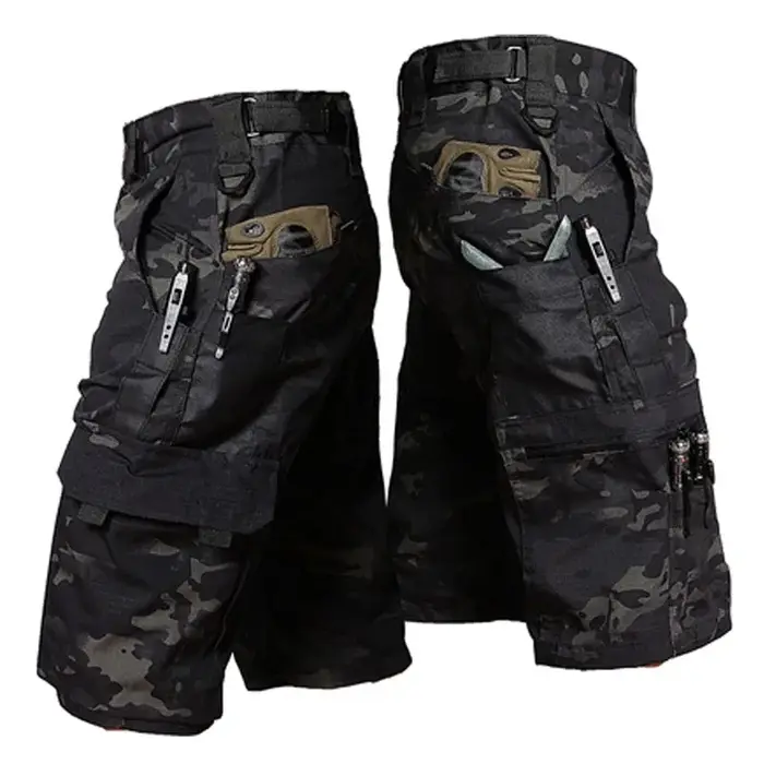 Short de Camouflage pour hommes, séchage rapide, poches multiples, pantalon militaire, randonnée en 