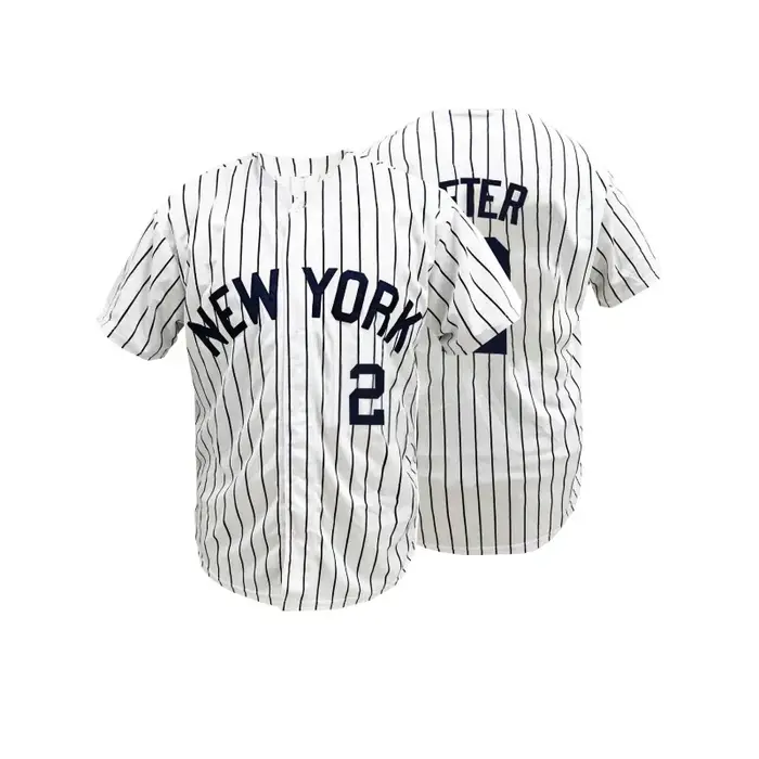 Nouvelle York pour hommes # 2 maillots de Baseball brodés, uniforme de sport respirant rétro pour l'