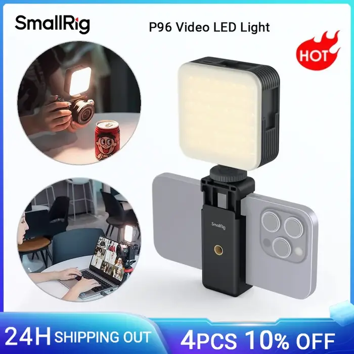 SmallRig P96 LED lumière vidéo Mini LED caméra lumières 2200 mAh 6500 k Zoom Photo vidéo éclairage p