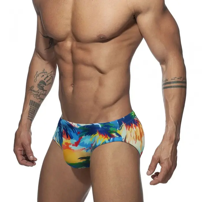 Marque Sexy slips maillot de bain serré Stretch maillot de bain hommes marque Surf été plage pantalo