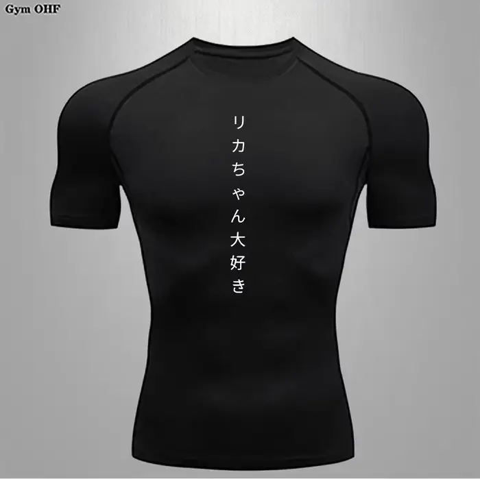 T-shirt de sport respirant à manches courtes pour hommes, séchage rapide, compression de compression
