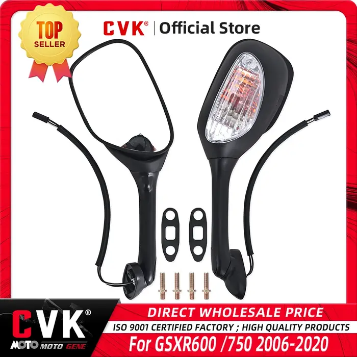 CVK miroirs rétroviseur inversé avec lumière pour Suzuki GSXR600 GSXR750 GSXR1000 K5 K6 K7 K8 2005 2