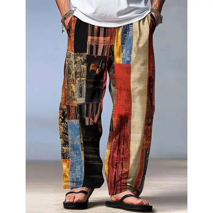 Pantalons pour hommes pantalons d'été pantalons de plage cordon taille élastique impression 3D rayur