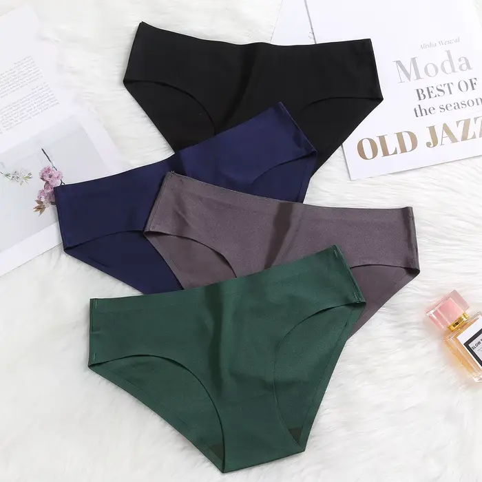 Culotte Femme Sexy Solide Sans Couture Sous-Vetements Féminins Taille Basse Élastique Slips Respirants Pour Dames Calecons Doux Lingerie Occasions Spéciales