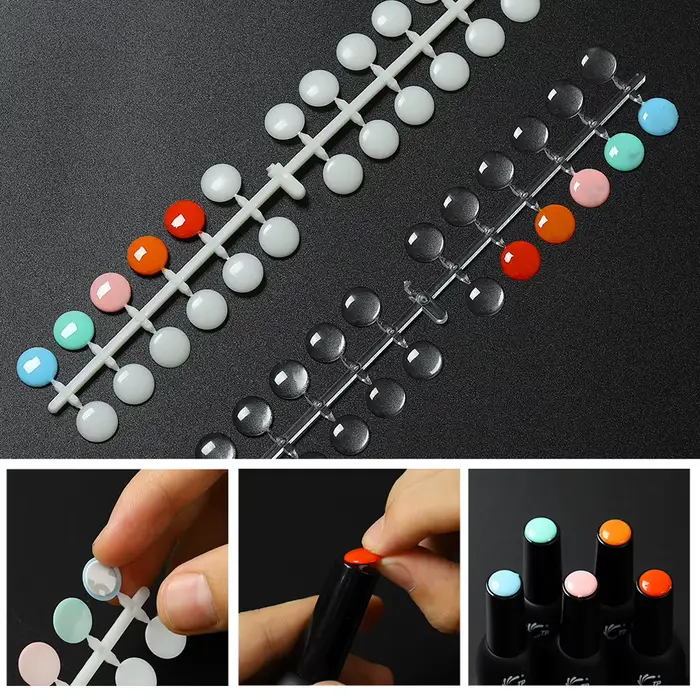TP 120 pièces Table d'affichage de vernis à ongles avec autocollants carte de couleur à pois panneau