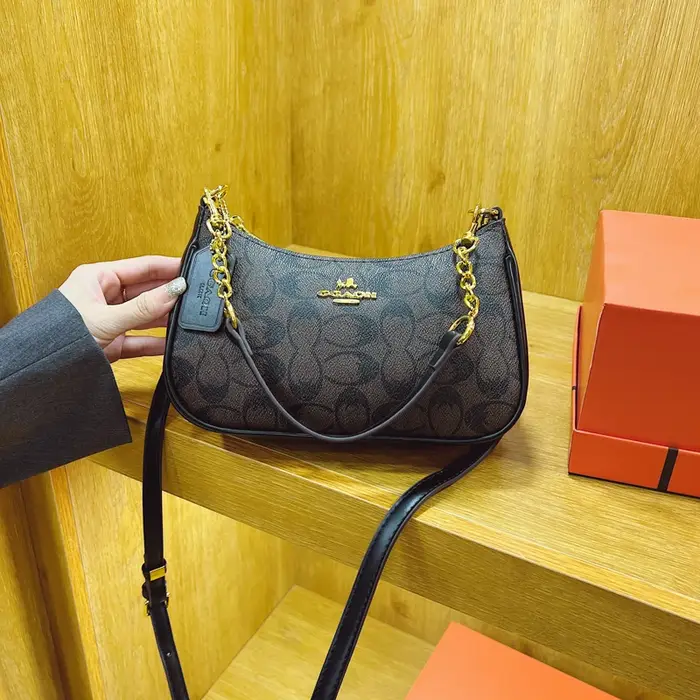Pochette en cuir de luxe minimaliste pour femmes, Design Vintage à bandoulière élégant avec Logo let