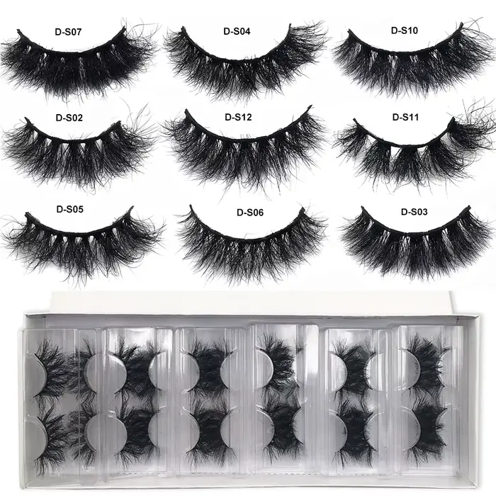 RED SIREN – Faux-cils en vison véritable, 5/10/50 paires, poils naturels, courts et clairsemés, en v